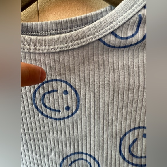 Cat & Jack ribbed smiley face 2 piece set t shirt with bloomers, size 3-6 months - Picture 6 of 12